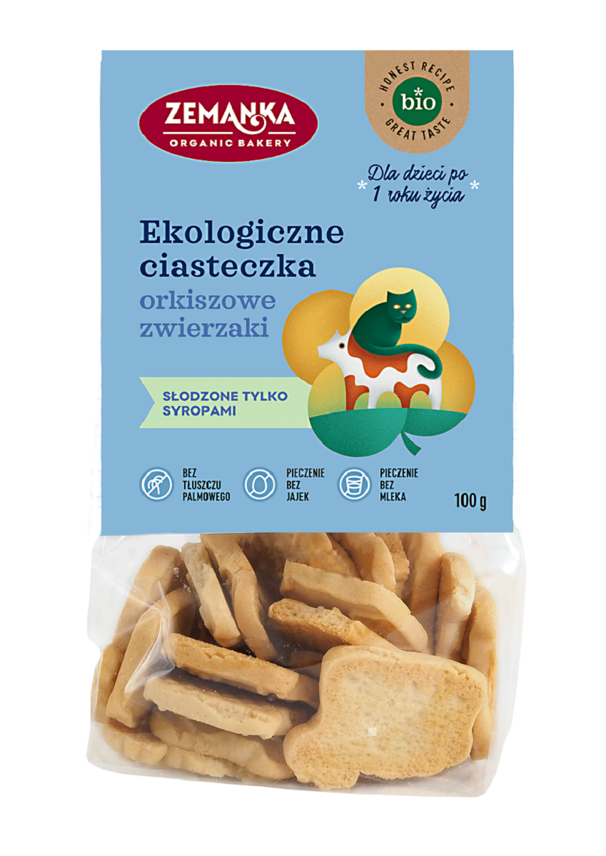 Ciastka orkiszowe zwierzaki BIO 100 g