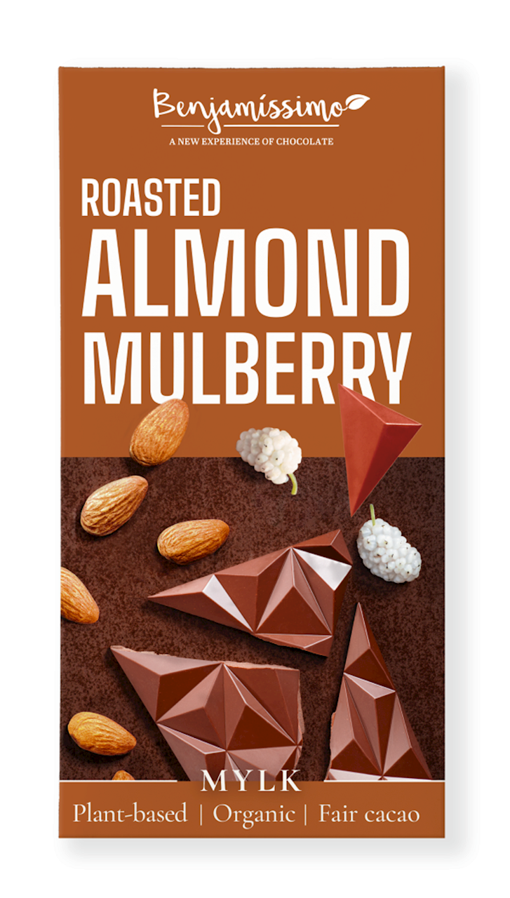 Czekolada migdały - morwa bezglutenowa bio 60 g - BENJAMISSIMO