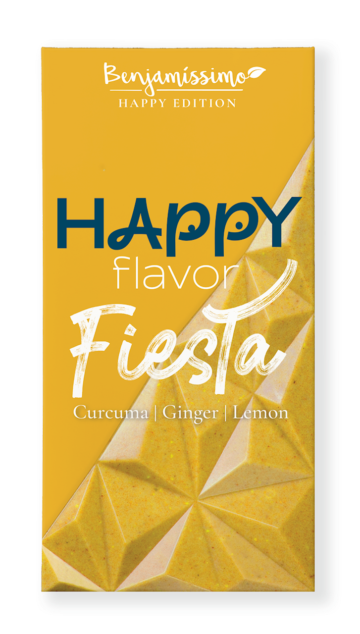 Czekolada wegańska z kurkumą, imbirem i cytryną bio 60 g - happy edition