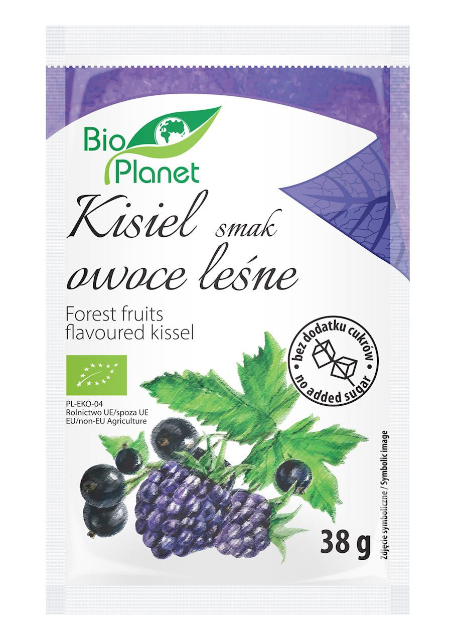 Kisiel o smaku owoców leśnych z owocami jagodowymi - bez cukru BIO 38 g - Bio Planet