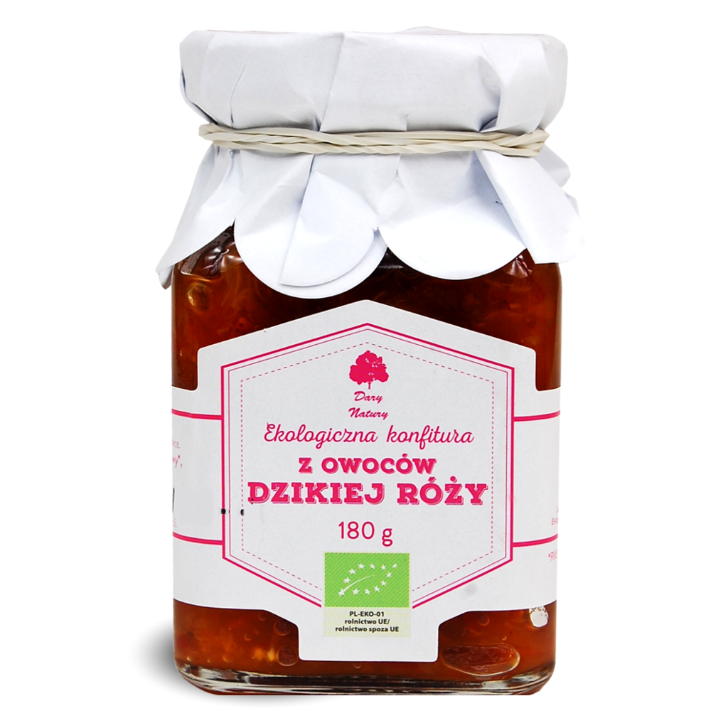 Konfitura z owoców dzikiej róży bio 180 g
