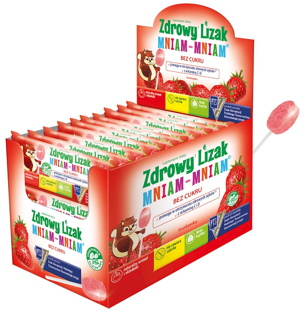 Lizak o smaku truskawkowym mniam - mniam bezglutenowy 6 g