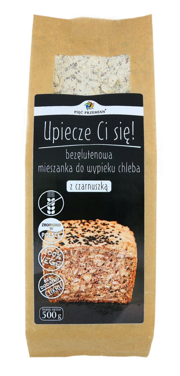 Mieszanka chleba bezglutenowego z czarnuszką Pięć Przemian, 500g