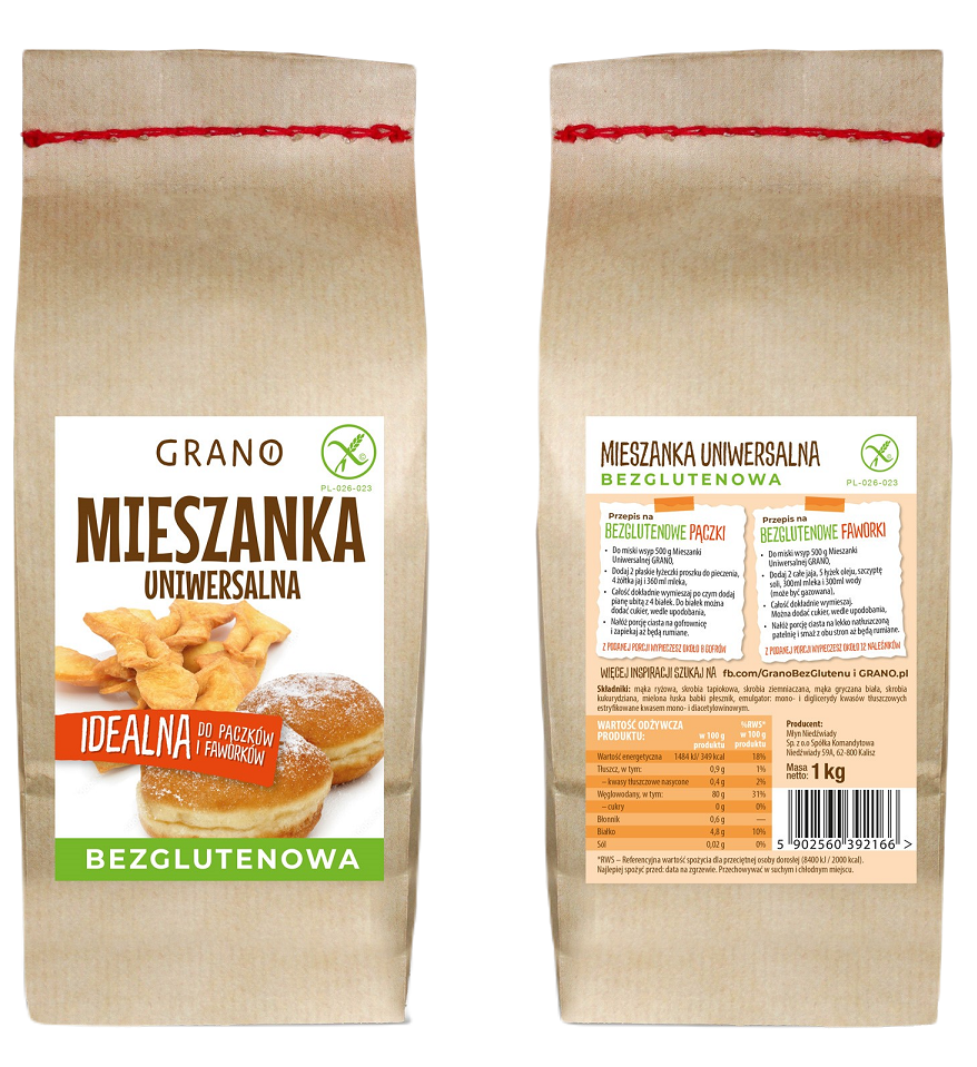 Mieszanka uniwersalna bezglutenowa 1 kg - GRANO