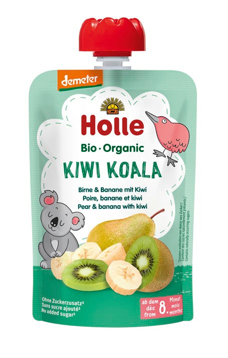 Mus w tubce kiwi koala (gruszka - banan - kiwi) bez dodatku cukrów od 8 miesiąca Demeter BIO 100 g - Holle
