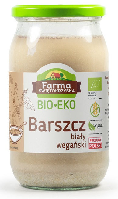 Barszcz biały na zakwasie gryczanym bezglutenowy bio 720 ml (słoik) - Farma Świętokrzyska