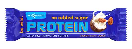 Baton proteinowy kokosowo-migdałowy w mlecznej czekoladzie bez dodatku cukru bezglutenowy 40 g - MaxSport