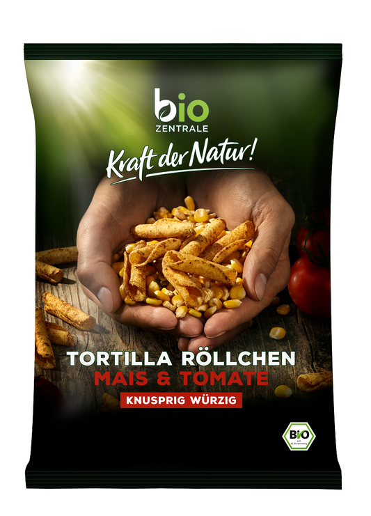 Chipsy tortilla rurka pomidorowe bezglutenowe BIO 125 g - BIO Zentrale