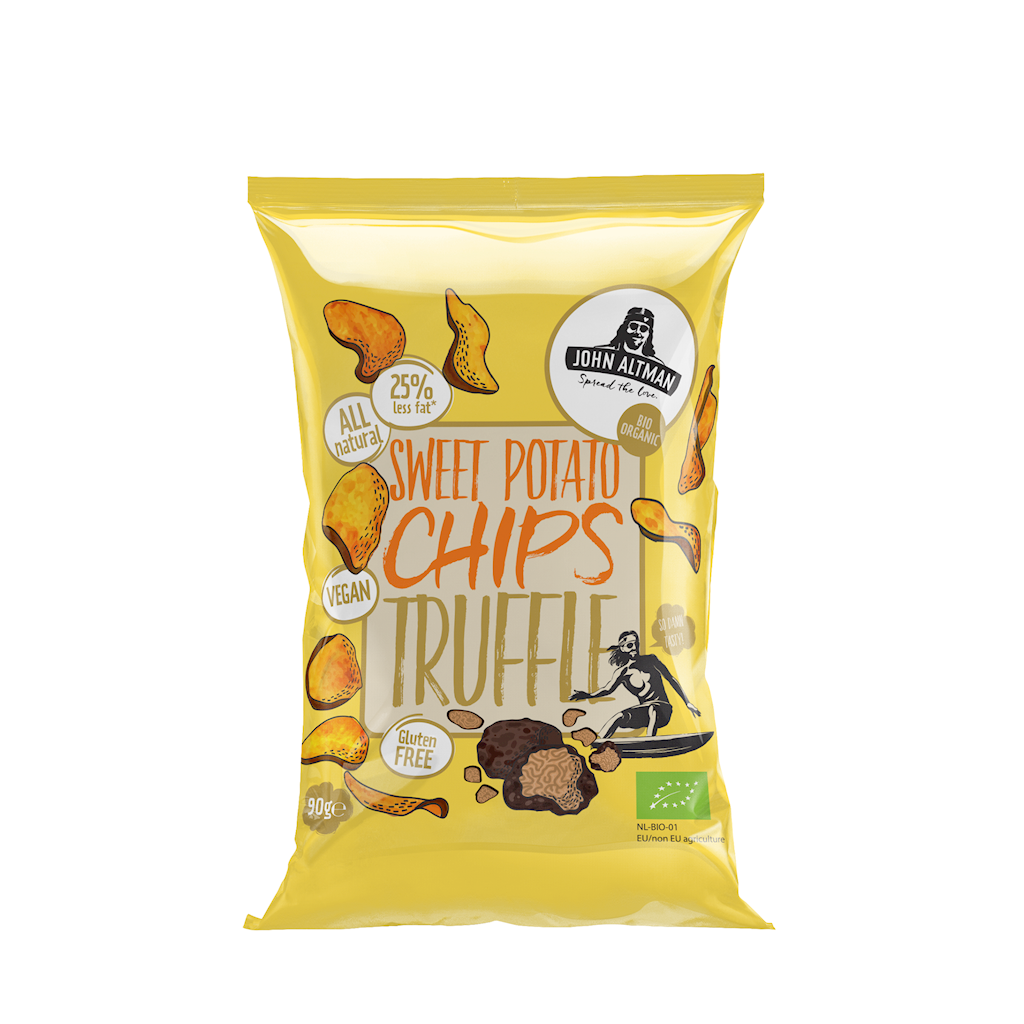 Chipsy z batatów o smaku trufli bezglutenowe bio 90 g - John Altman