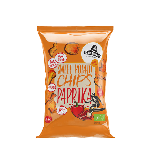 Chipsy z batatów z papryką słodką wędzoną bezglutenowe bio 90 g - John Altman
