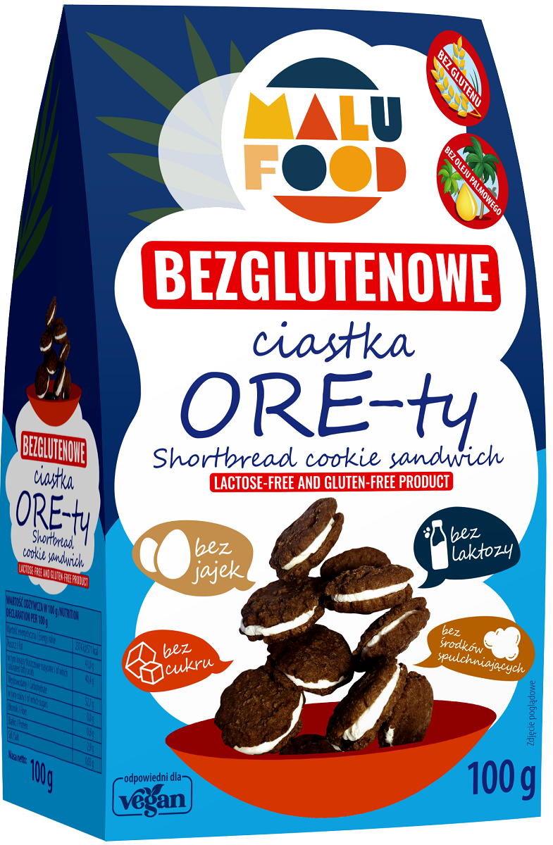 Ciastka ore-ty bezglutenowe, bez cukru 100 g