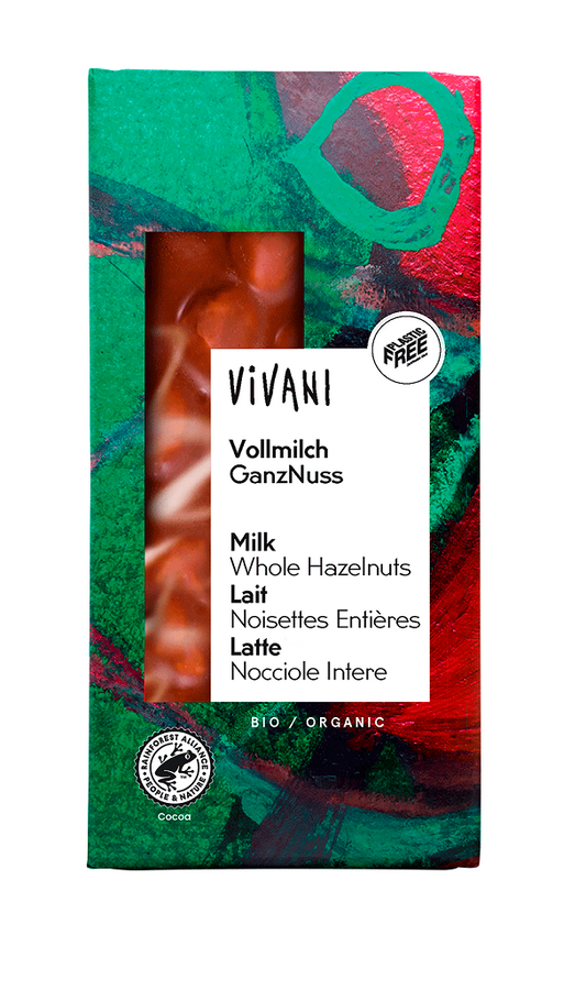 Czekolada mleczna z całymi orzechami bio 100 g