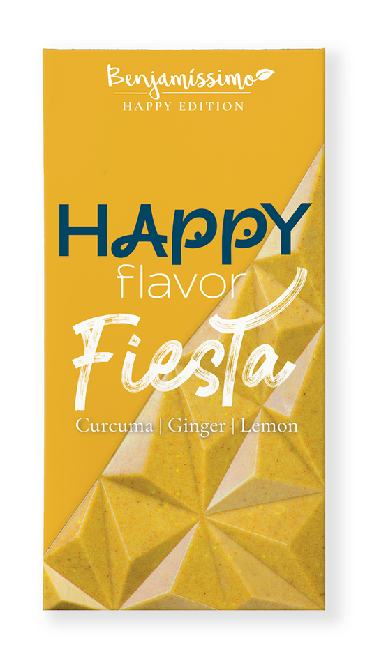 Czekolada wegańska z kurkumą, imbirem i cytryną bio 60 g - happy edition