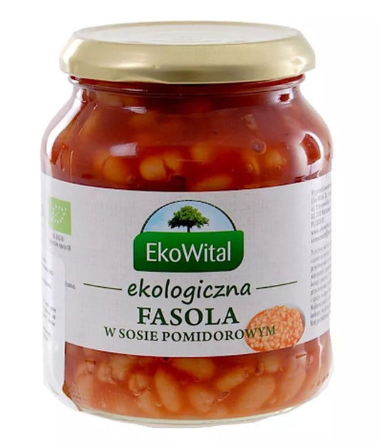 Fasola biała w sosie pomidorowym bio 360 g - Ekowital