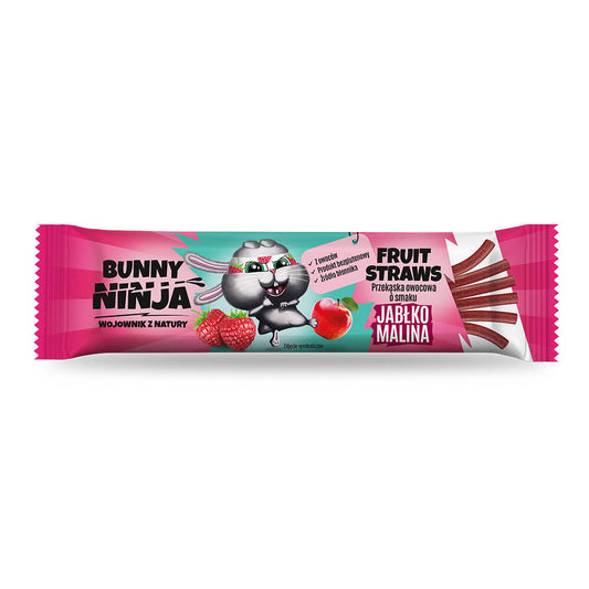 Fruit Straws przekąska owocowa o smaku jabłko-malina 16 g - Bunny Ninja