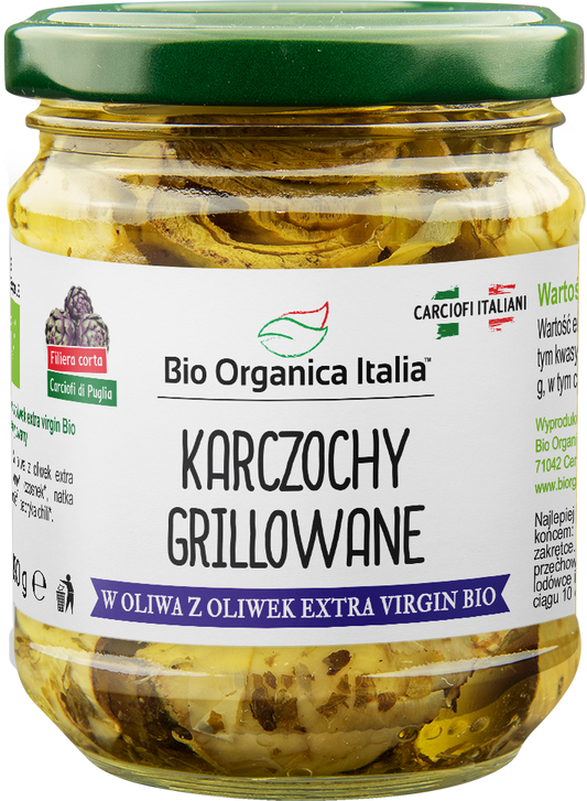 Karczochy grillowane w oleju bio 190 g (słoik)
