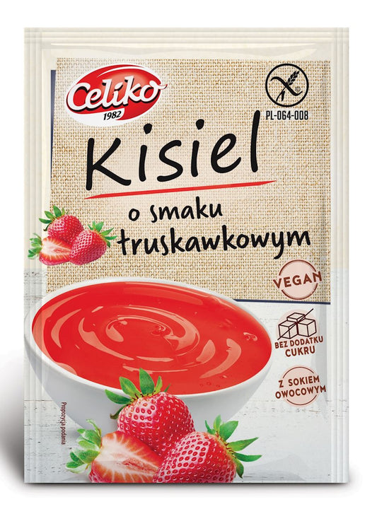 Kisiel truskawkowy bezglutenowy, bez cukru Celiko, 40 g