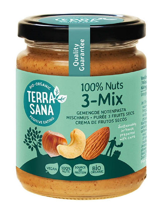 Krem orzechowy mix (3 orzechy) bio 250 g - TERRASANA