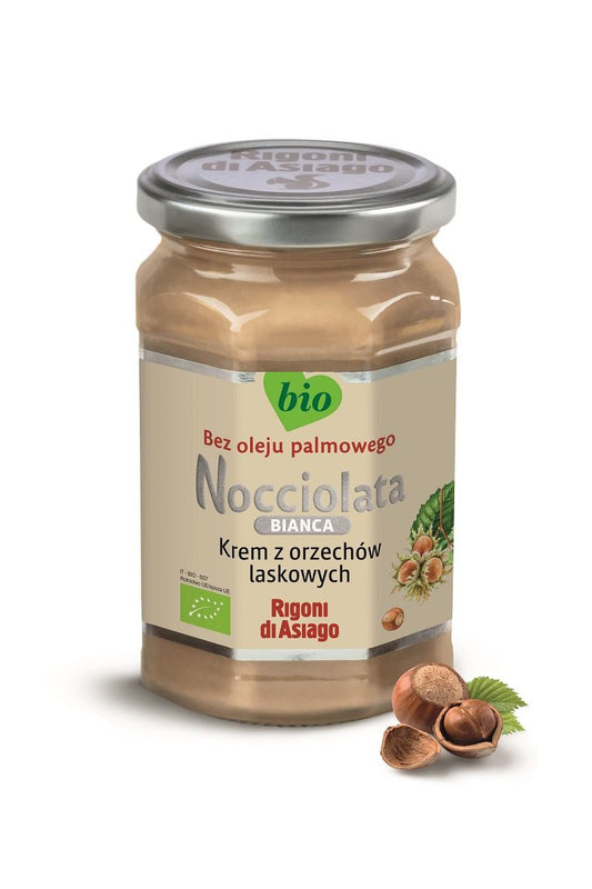 Krem z orzechów laskowych biały bezglutenowy bio 250 g - Nocciolata