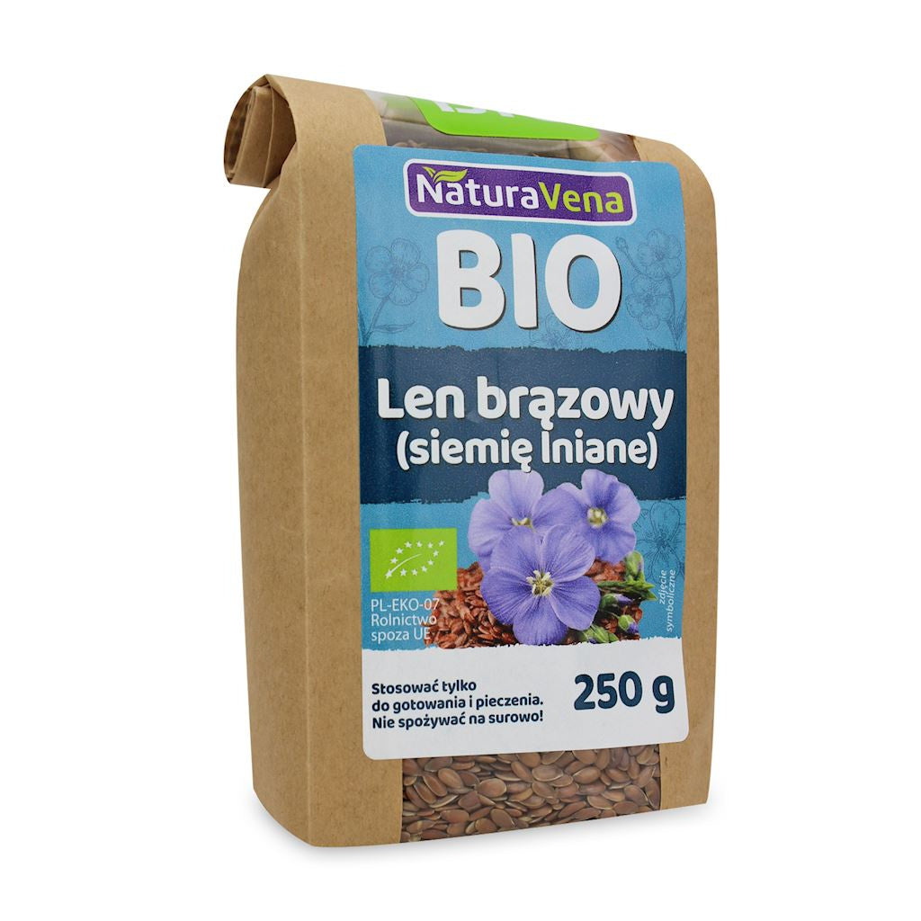 Len brązowy bio 250 g - Naturavena