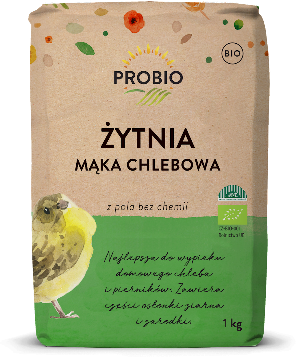 Mąka żytnia typ 720 chlebowa bio 1 kg - PROBIO