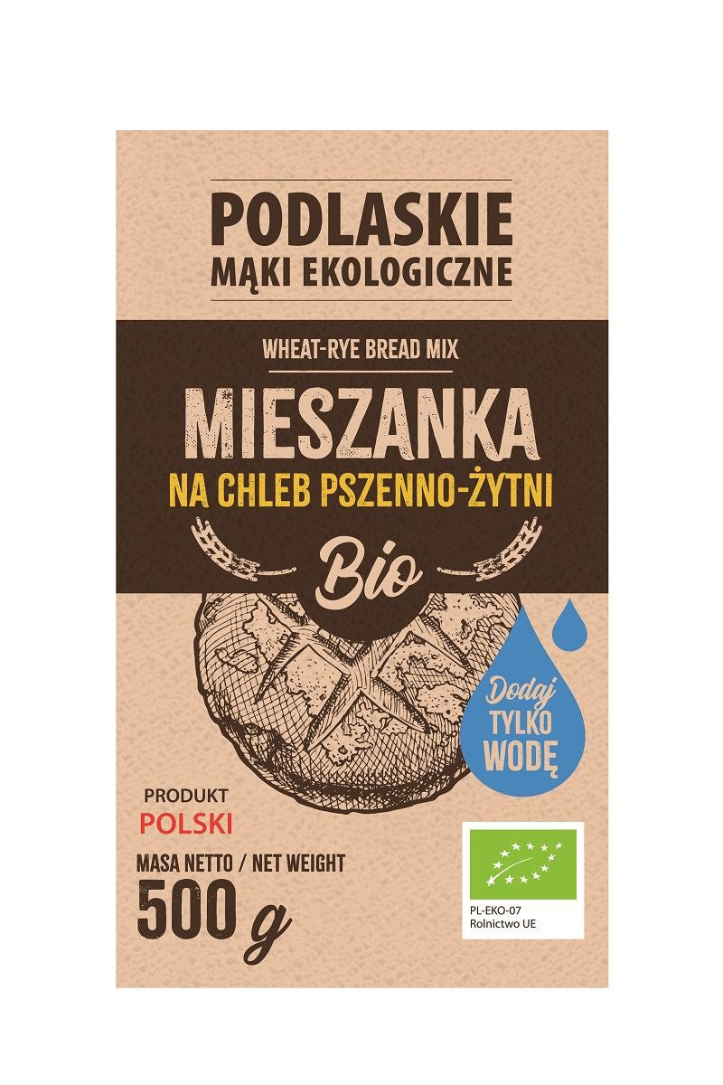 Mieszanka na chleb pszenna - żytni bio 500 g - BIO LIFE (podlaskie mąki)