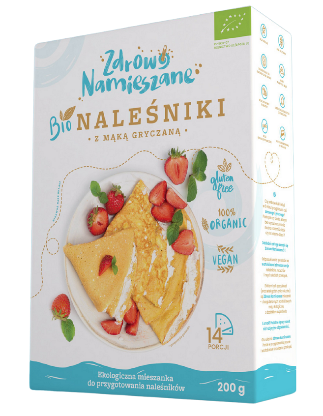 Mieszanka na naleśniki z mąką gryczaną bezglutenowa bio 200 g - zdrowo namieszane