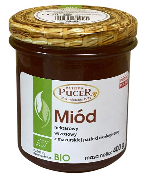 Miód wrzosowy bio 400 g - PASIEKA PUCER