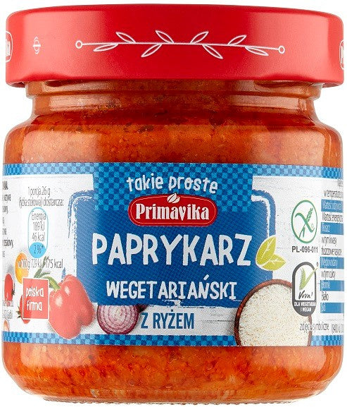 PAPRYKARZ WEGAŃSKI Z RYŻEM BEZGLUTENOWY 160 g - PRIMAVIKA