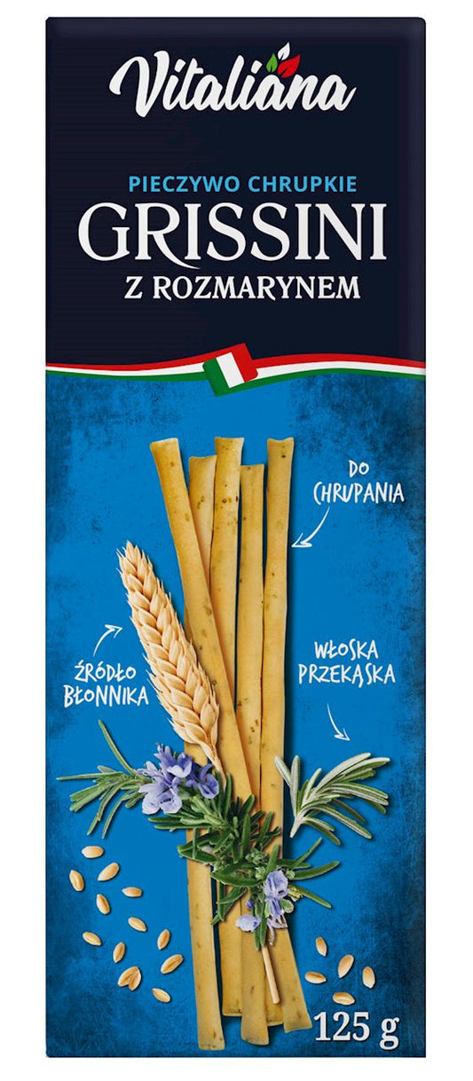 Paluszki grissini z rozmarynem 125 g - Vitaliana