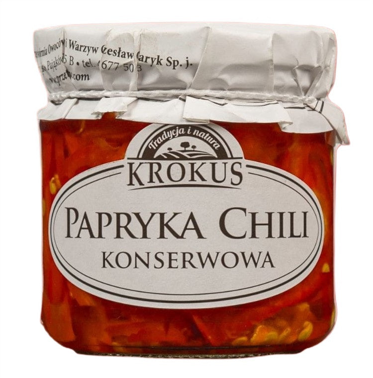 Papryka konserwowa chili bezglutenowa 180 g (90 g) - Krokus