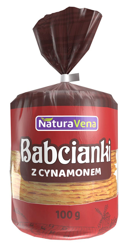 Wafelki bez tłuszczu i bez barwników z cynamonem 100 g