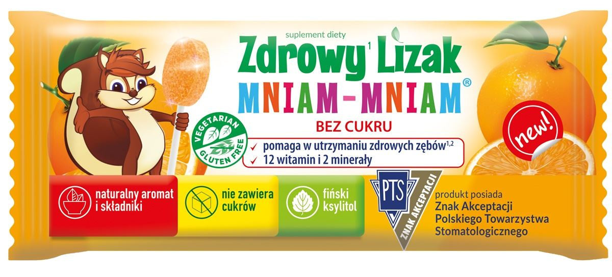 Zdrowy lizak o smaku pomarańczy 6 g - mniam-mniam